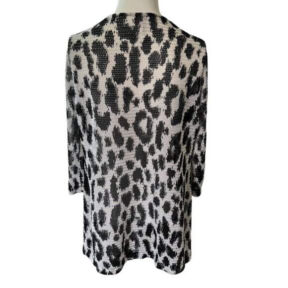 Chico's Leopard Print Open Front Summer Cardigan - Picture 2 of 6